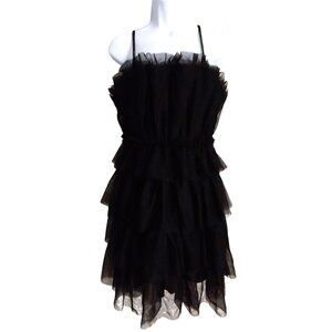 Cato Collection Limited Edition Black Tiered Ruffle Dress Cocktail Whimsygoth S